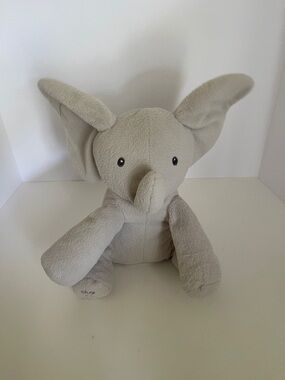 Baby GUND Animated Flappy The Elephant Plush Gray 12" Peek A Boo Ears Hang Low